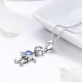 925 Sterling Silver Necklaces with Cute Figure Cool Boy & Girl Pendant